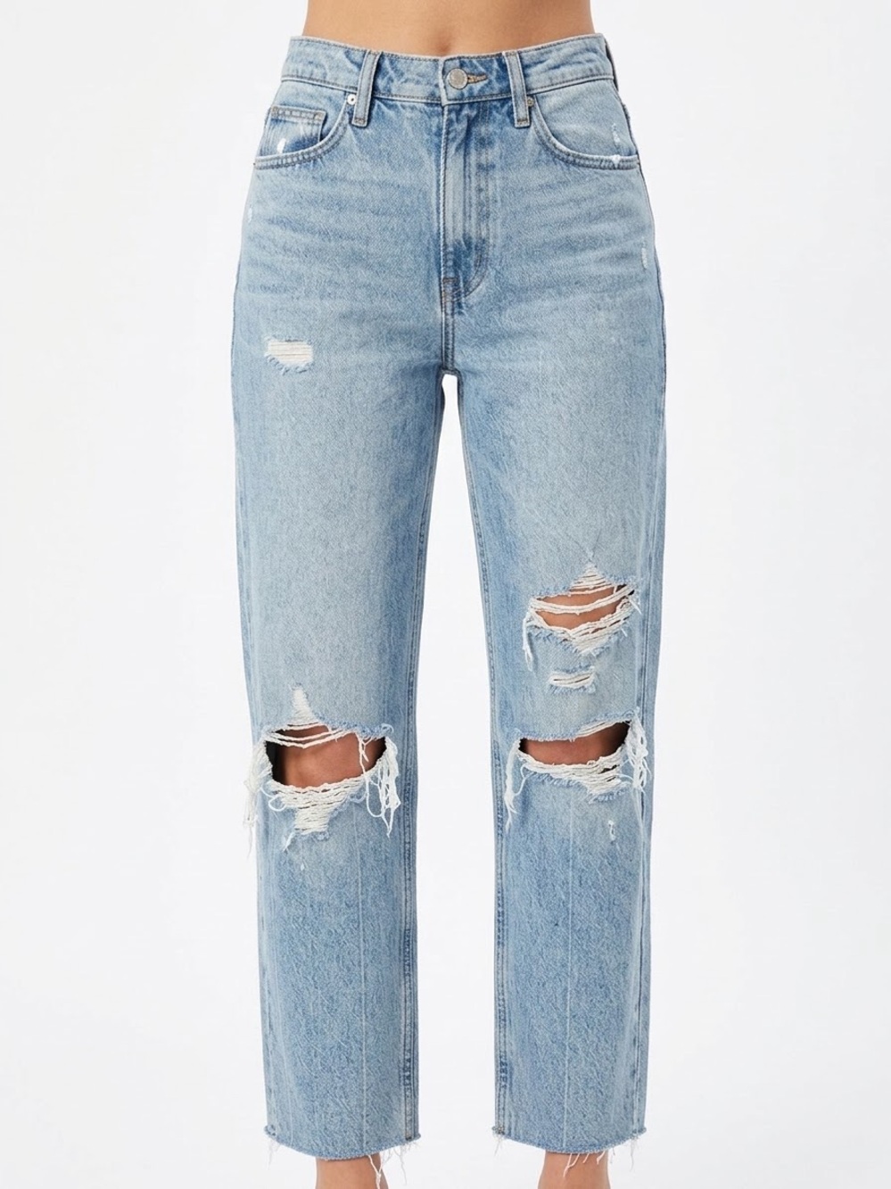 Hudson James High Rise Tapered Straight Jeans 26 Big Dipper Distressed Ripped